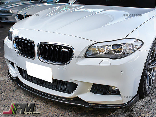 HM Style Carbon Fiber Front Bumper Add-on Lip Fits For 2011-2016 BMW F10 5-Series M-Sport Package Only