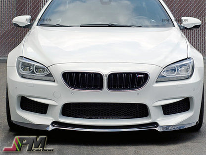 V Style Carbon Fiber Front Bumper Add-on Lip Fits For 2012-2018 BMW F06 F12 F13 M6 Only