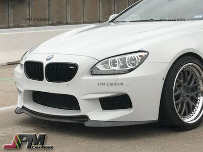 V Style Carbon Fiber Front Bumper Add-on Lip Fits For 2012-2018 BMW F06 F12 F13 M6 Only