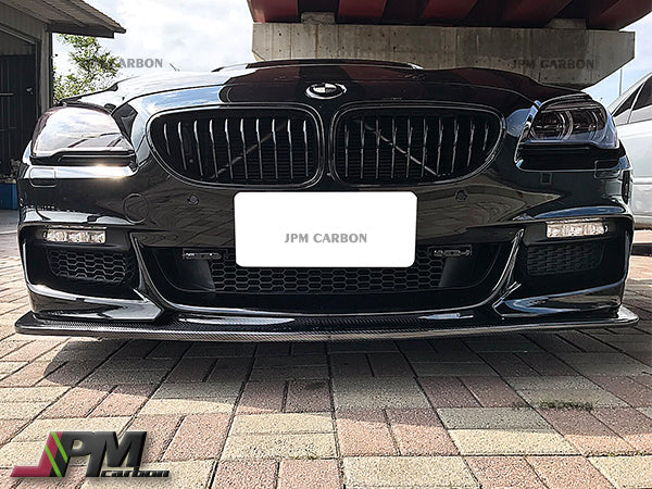 3D Style Carbon Fiber Front Bumper Add-on Lip Fits For 2012-2018 BMW F06 F12 F13 6-Series with M-Sport Package Only