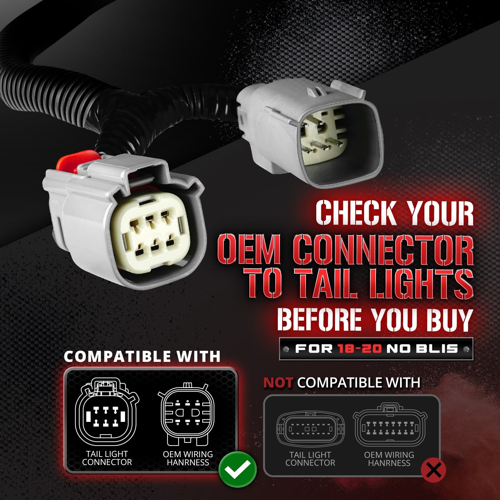 OPT7 Redline Easy Connect Tail Light Harness for Ford F150 18-20
