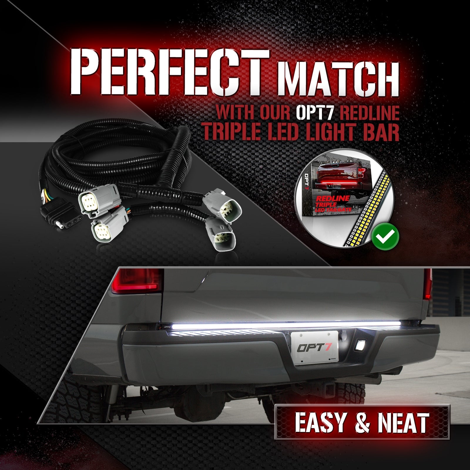 OPT7 Redline Easy Connect Tail Light Harness for Ford F150 18-20