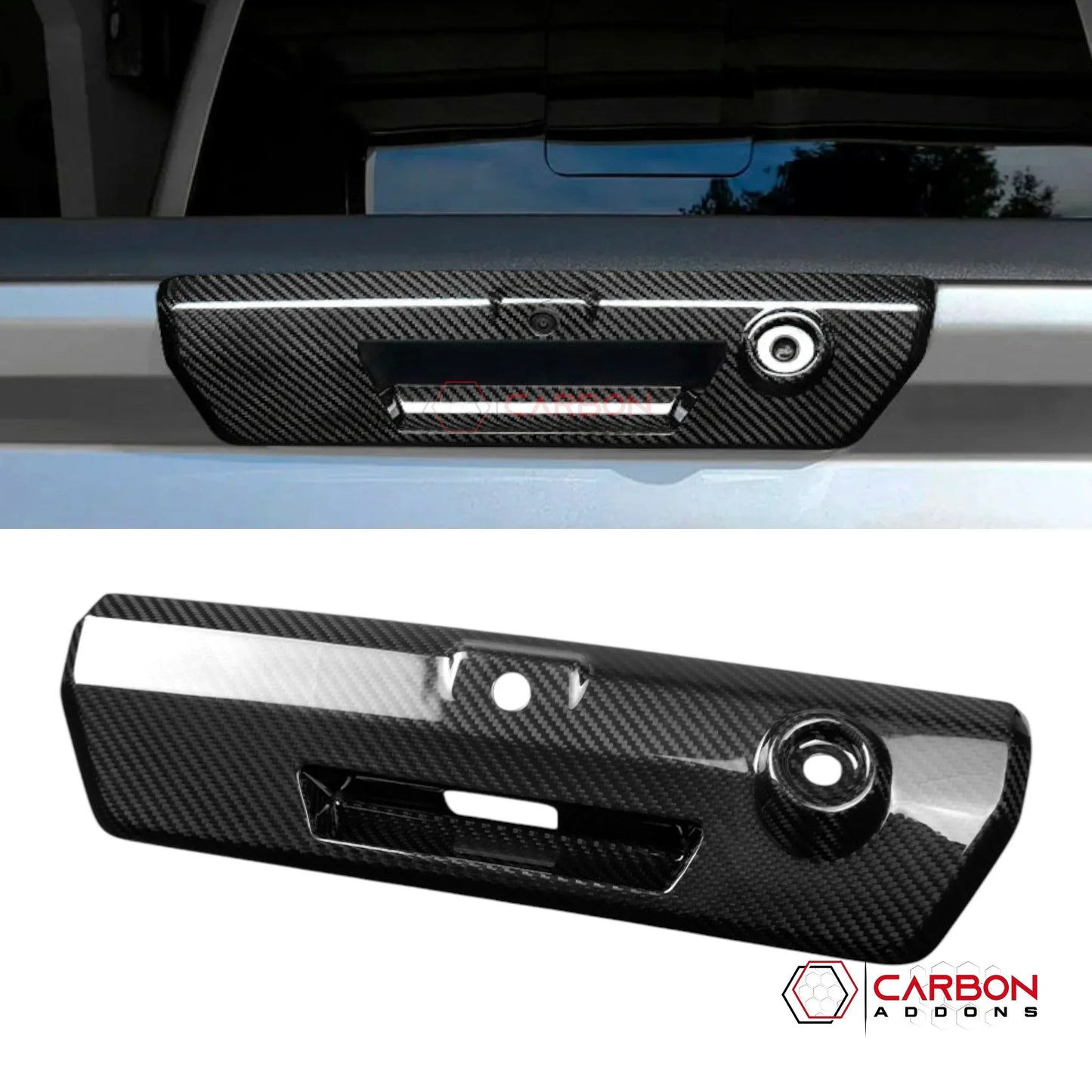 Real Carbon Fiber Tailgate Handle Cover for 2021+ Ford F-150