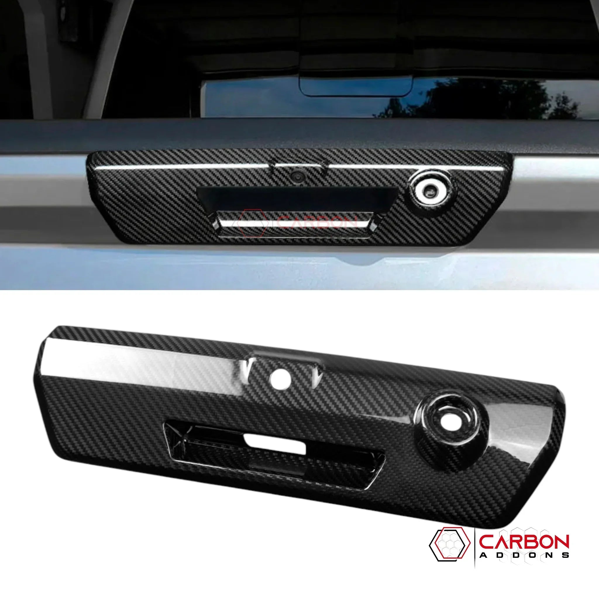 Real Carbon Fiber Tailgate Handle Cover for 2021+ Ford F-150
