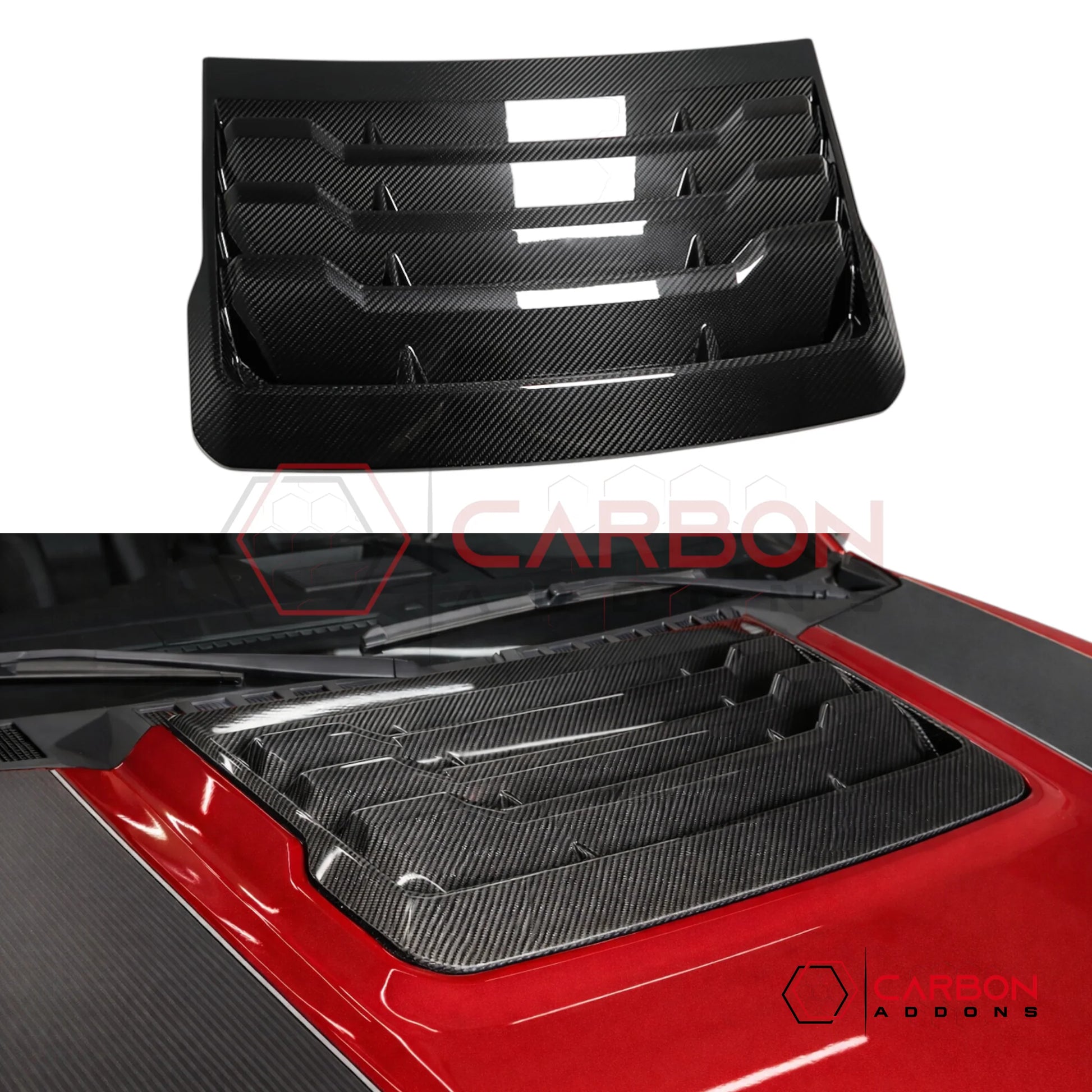 Real Carbon Fiber Hood Vent Cover For F150 Raptor 2015-2020