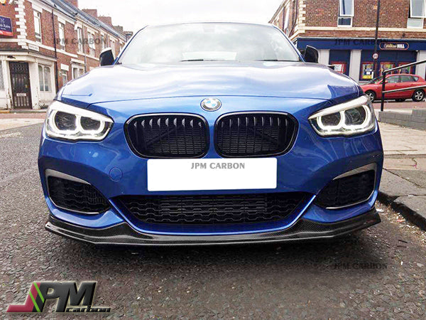 AK Style Carbon Fiber Front Bumper Add-on Lip Fits For 2015-2019 BMW F20 F21 LCI 1-Series with M-Sport Only