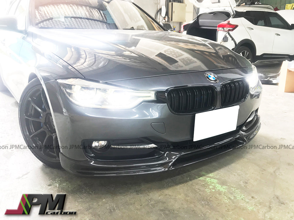 3D Style Carbon Fiber Front Bumper Add-on Lip Fits For 2012-2014 BMW F30 with Standard Package Only