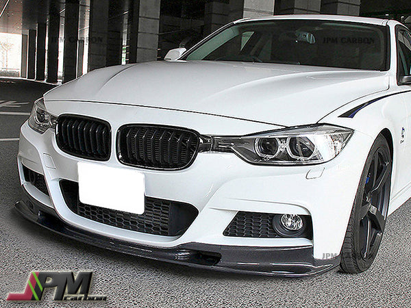 3D Style Carbon Fiber Front Bumper Add-on Lip Fits For 2012-2018 BMW F30 F31 with M-Sport Package Only