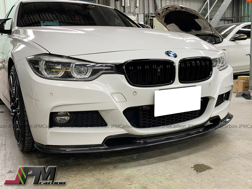 VR Style Carbon Fiber Front Bumper Add-on Lip Fits For 2012-2018 BMW F30 F31 with M-Sport Package Only