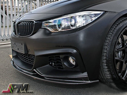 3D Style Carbon Fiber Front Bumper Add-on Lip Fits For 2014-2020 BMW F32 F33 F36 with M-Sport Package Only