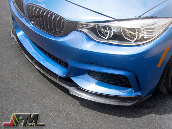 V Style Carbon Fiber Front Bumper Add-on Lip Fits For 2014-2020 BMW F32 F33 F36 with M-Sport Package Only