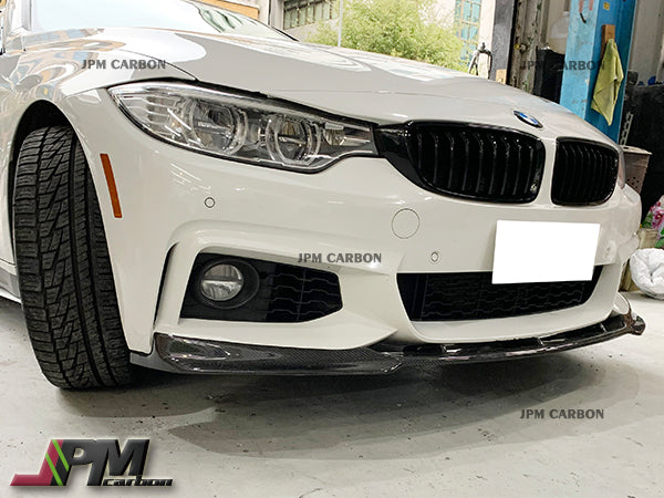 V Style Carbon Fiber Front Bumper Add-on Lip Fits For 2014-2020 BMW F32 F33 F36 with M-Sport Package Only