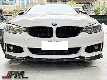 V Style Carbon Fiber Front Bumper Add-on Lip Fits For 2014-2020 BMW F32 F33 F36 with M-Sport Package Only