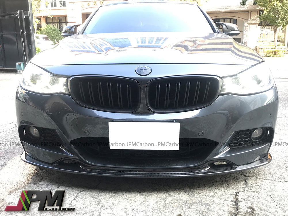 3D Style Carbon Fiber Front Bumper Add-on Lip Fits For 2014-2019 BMW F34 with M-Sport Package Only