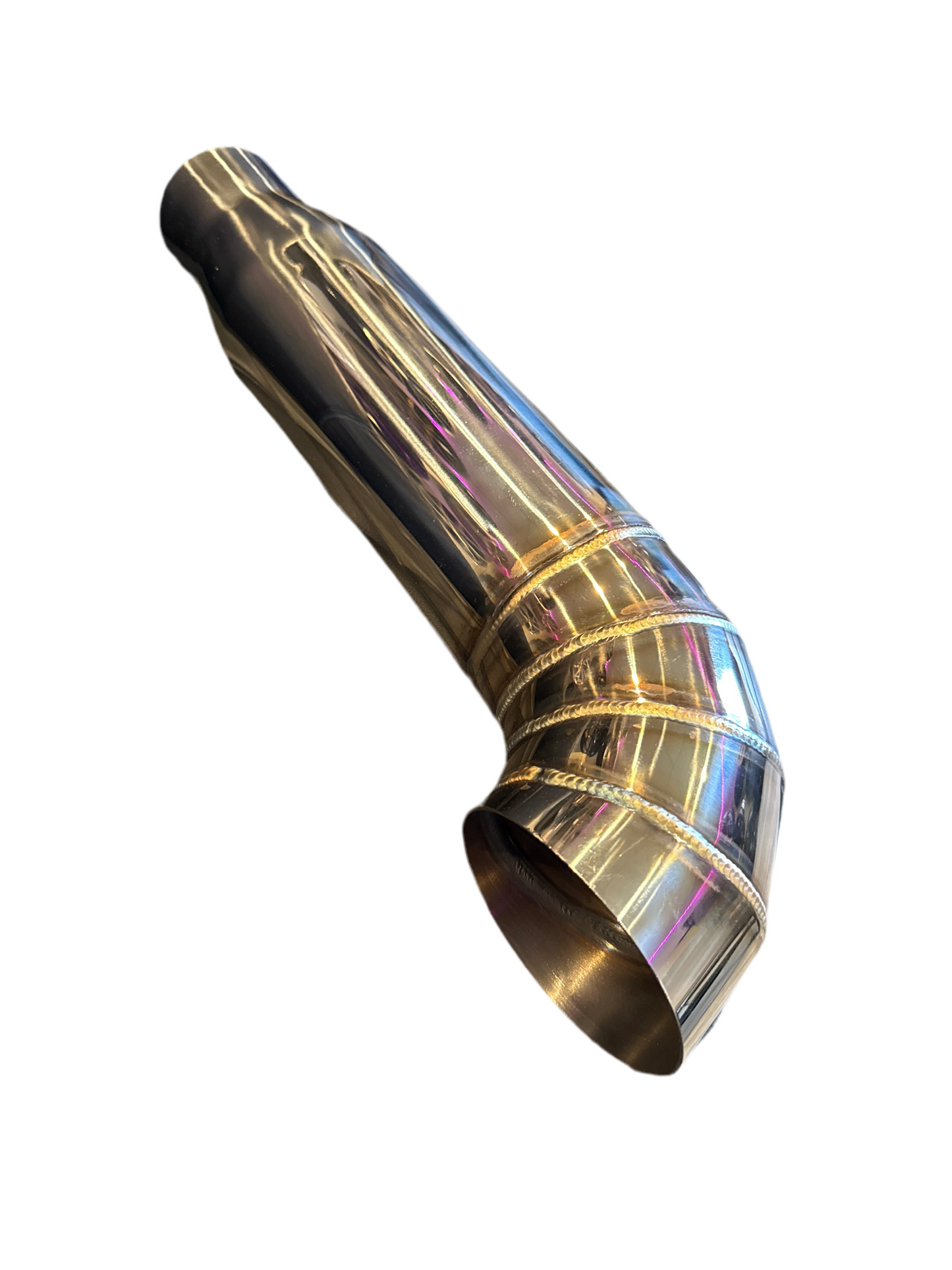 SPDZ1 Universal 3" to 4" VIP Exhaust Tips "Blast Pipes" Style - Single - Turn Down - Stainless Tip