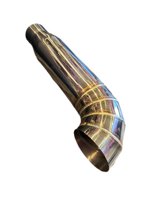 SPDZ1 Universal 3" to 4" VIP Exhaust Tips "Blast Pipes" Style - Single - Turn Down - Stainless Tip