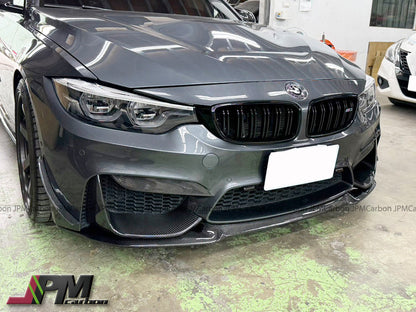 CS Style Carbon Fiber Front Bumper Add-on Lip Fits For 2015-2020 BMW F80 M3 / F82 M4 Only