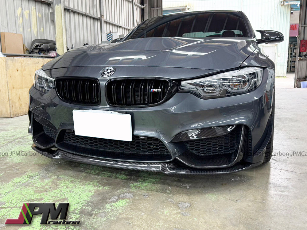 CS Style Carbon Fiber Front Bumper Add-on Lip Fits For 2015-2020 BMW F80 M3 / F82 M4 Only
