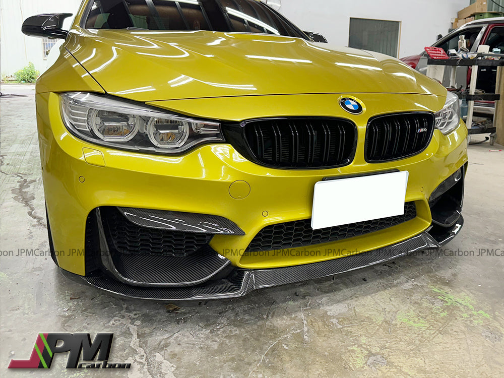 CS2 Style Carbon Fiber Front Bumper Add-on Lip Fits For 2015-2020 BMW F80 M3 / F82 M4 Only
