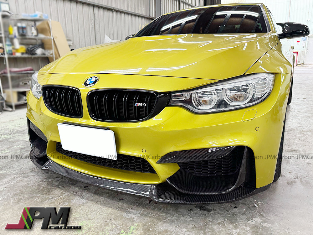 CS2 Style Carbon Fiber Front Bumper Add-on Lip Fits For 2015-2020 BMW F80 M3 / F82 M4 Only
