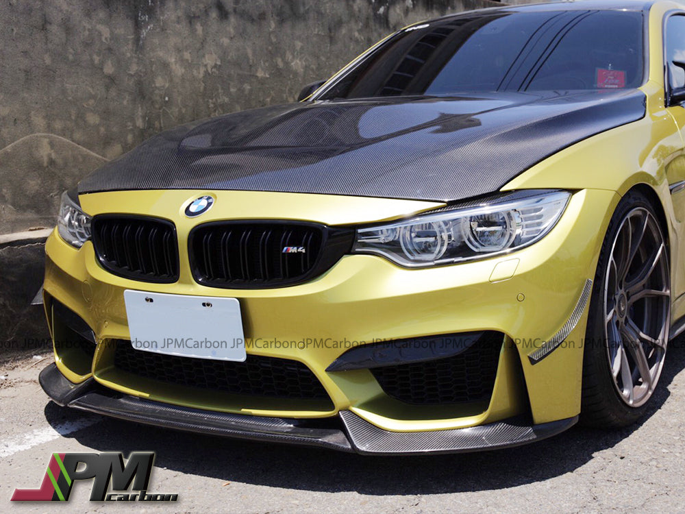 VR Style Carbon Fiber Front Bumper Add-on Lip Fits For 2015-2020 BMW F80 M3 / F82 M4 Only