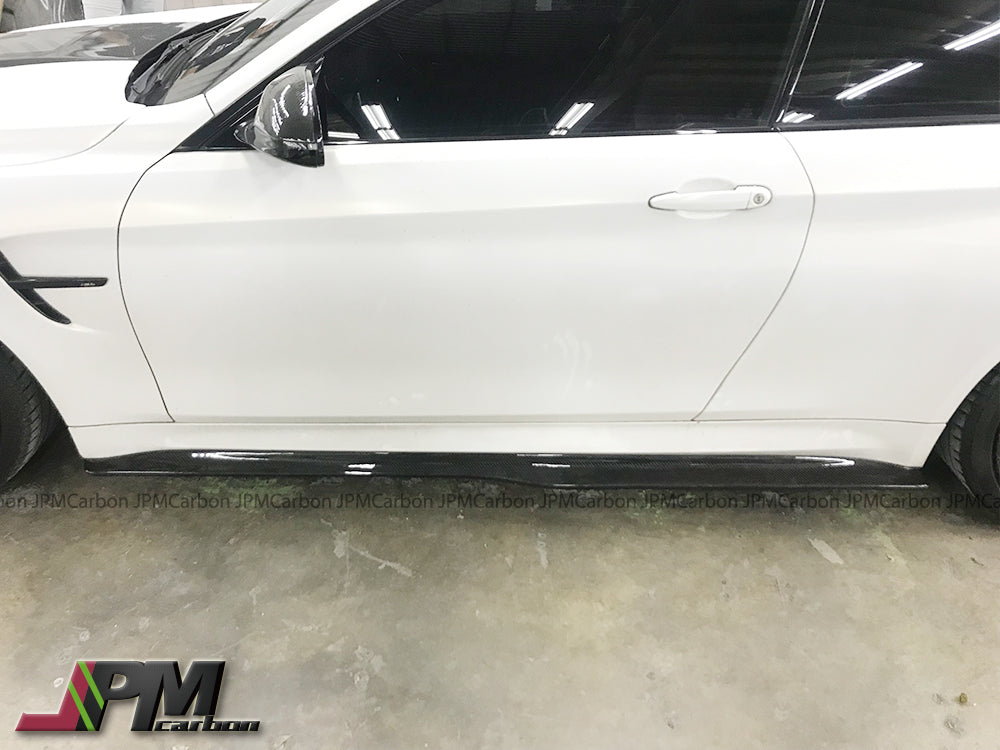 PSM Style Carbon Fiber Side Skirt Add-on Lips Fits For 2015-2020 BMW F82 M4 Only