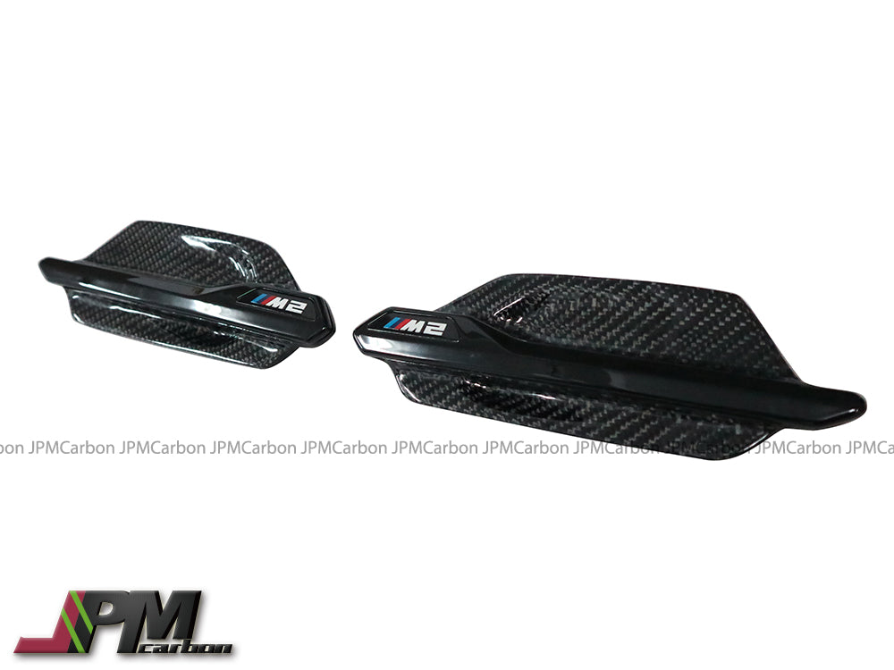 [JPMCarbon] Carbon Fiber Side Fender Replacement Vent Trim Grilles Fits For 2015-2021 BMW F87 M2 Only
