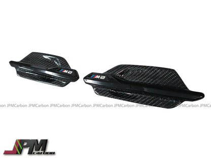 [JPMCarbon] Carbon Fiber Side Fender Replacement Vent Trim Grilles Fits For 2015-2021 BMW F87 M2 Only