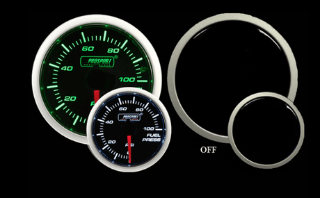 2-1/16" Green/White Fuel Pressure Gauge