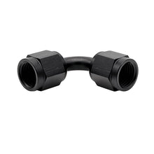 -10AN Female AN Flare Union 90° Adapter, Swivel Style, Black Hard Anodized Aluminum