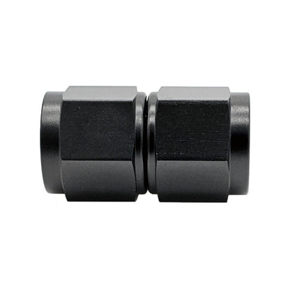 -10AN Female AN Flare Union Straight Adapter, Swivel Style, Black Hard Anodized Aluminum