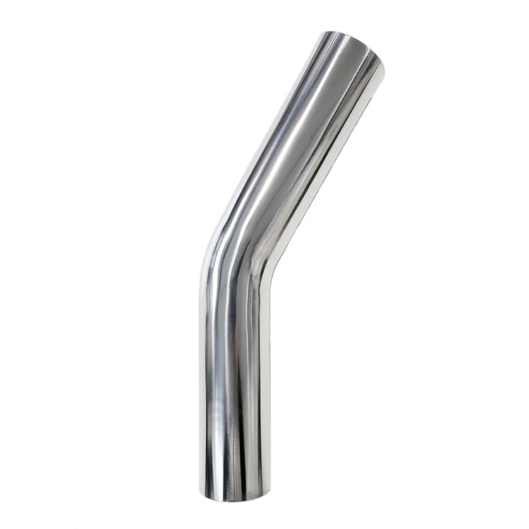 3.500" OD 14ga 30° Mandrel Bend - Polished OD - 6061 Aluminum - (5.250" CLR / 4.000" Legs)