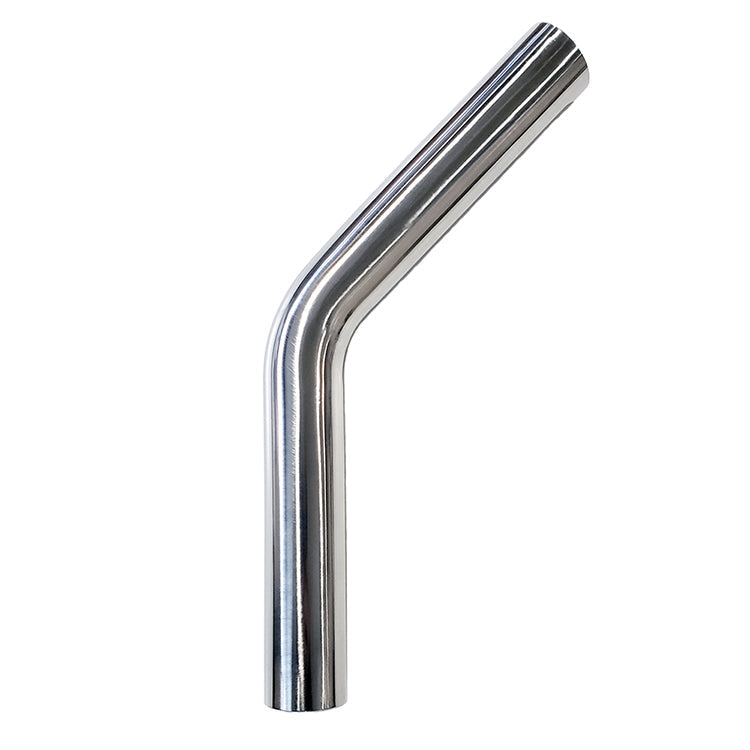 2.000" 16ga 45° Mandrel Bend - (3.000" CLR / 6.000" Legs) - Polished OD - 304 Stainless