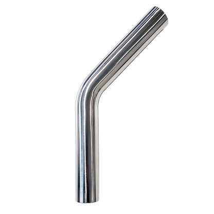 3.000" OD 16ga 45° Mandrel Bend - Polished OD - 6061 Aluminum - (4.500" CLR / 6.000" Legs)