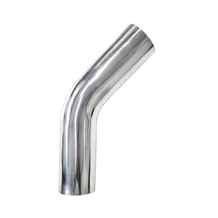 4.000" OD 14ga 45° Mandrel Bend - Polished OD - 6061 Aluminum - (6.000" CLR / 6.000" Legs)