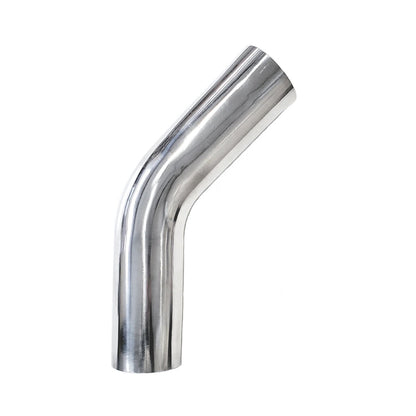 4.000" OD 14ga 45° Mandrel Bend - Polished OD - 6061 Aluminum - (6.000" CLR / 6.000" Legs)