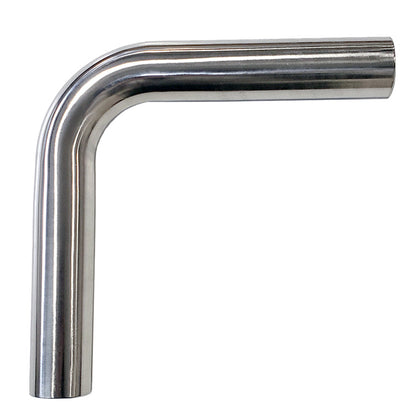 1.625" 16ga 90° Mandrel Bend - (2.438" CLR / 6.000" Legs) - Polished OD - 304 Stainless