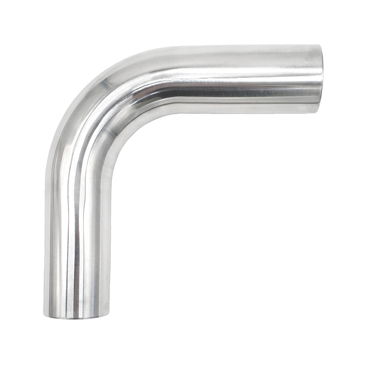 1.500" OD 16ga 90° Mandrel Bend - Polished OD - 6061 Aluminum - (2.250" CLR / 6.000" Legs)