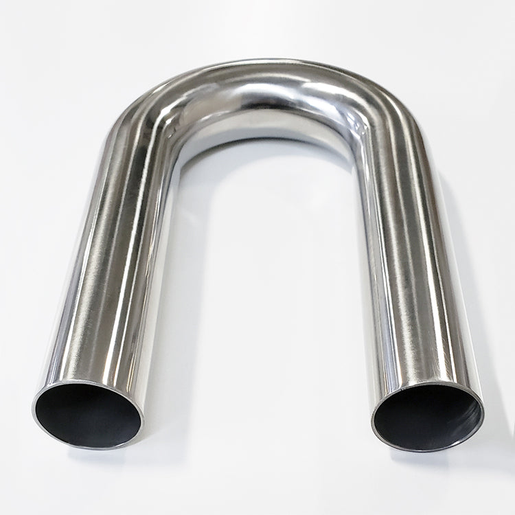 1.625" 16ga 180° Mandrel Bend - (2.438" CLR / 6.000" Legs) - Polished OD - 304 Stainless