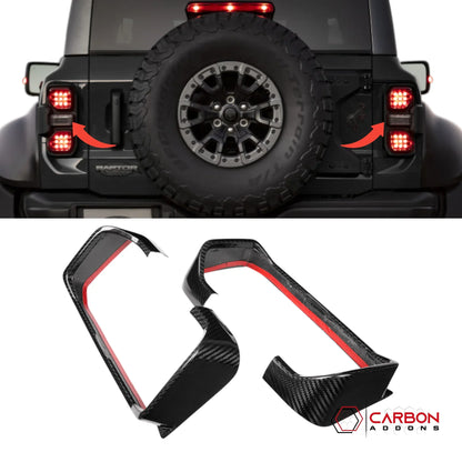 Ford Bronco Raptor Carbon Fiber Rear Tail Light Trim Bezel Cover | Glossy or Matte