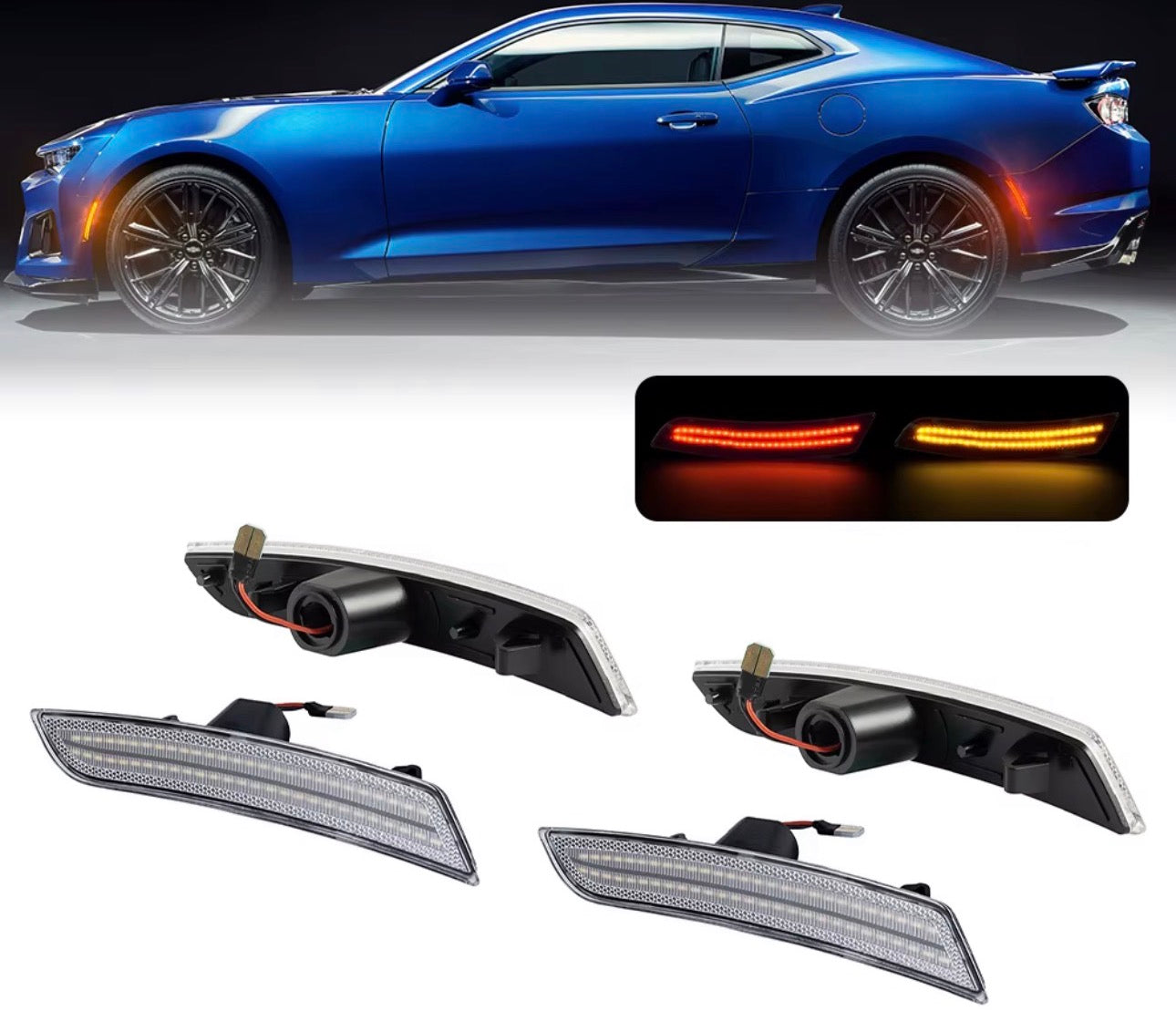 CAMARO 16-24 FRONT/REAR CLEAR LED SIDE MARKERS