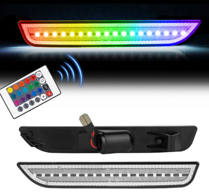 MUSTANG 10-14 FRONT/REAR RGB DYNAMIC LED SIDE MARKERS w/ REMOTE