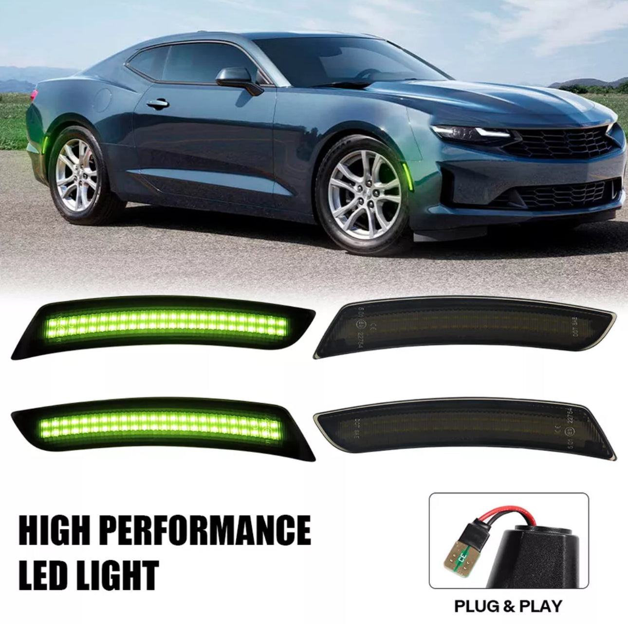 CAMARO 16-24 FRONT/REAR SMOKED LED SIDE MARKERS