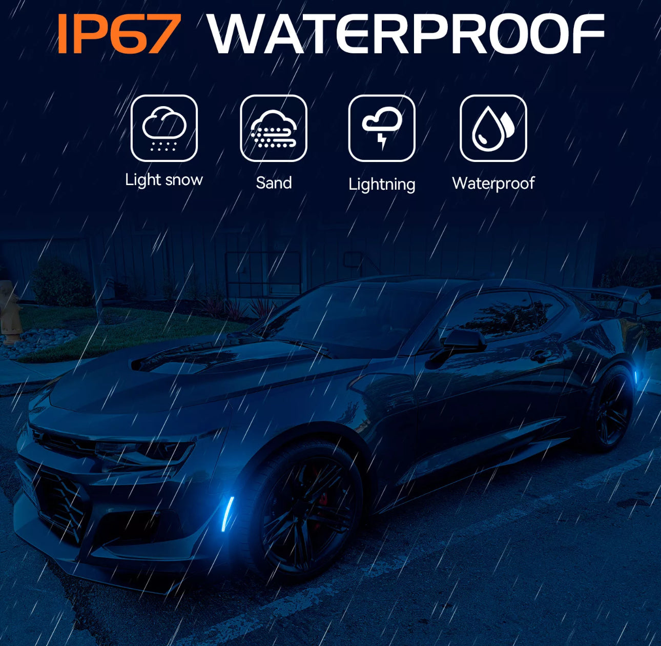 CAMARO 16-24 FRONT/REAR SMOKED LED SIDE MARKERS