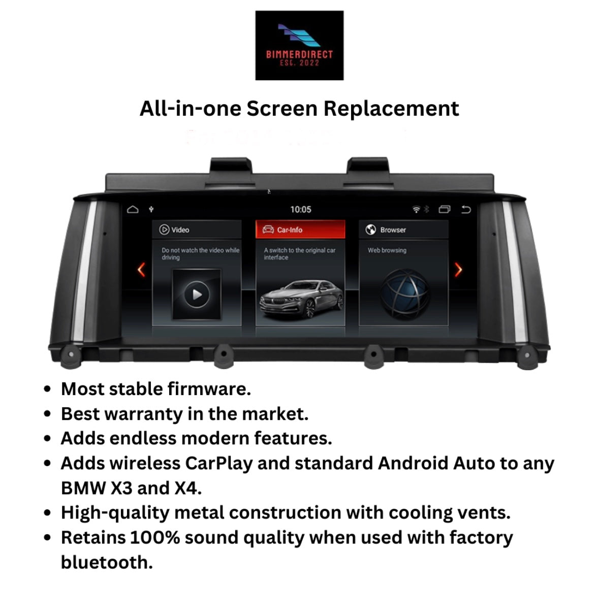 BMW X3 / X4 (F25 & F26) CarPlay and Android Auto Kit