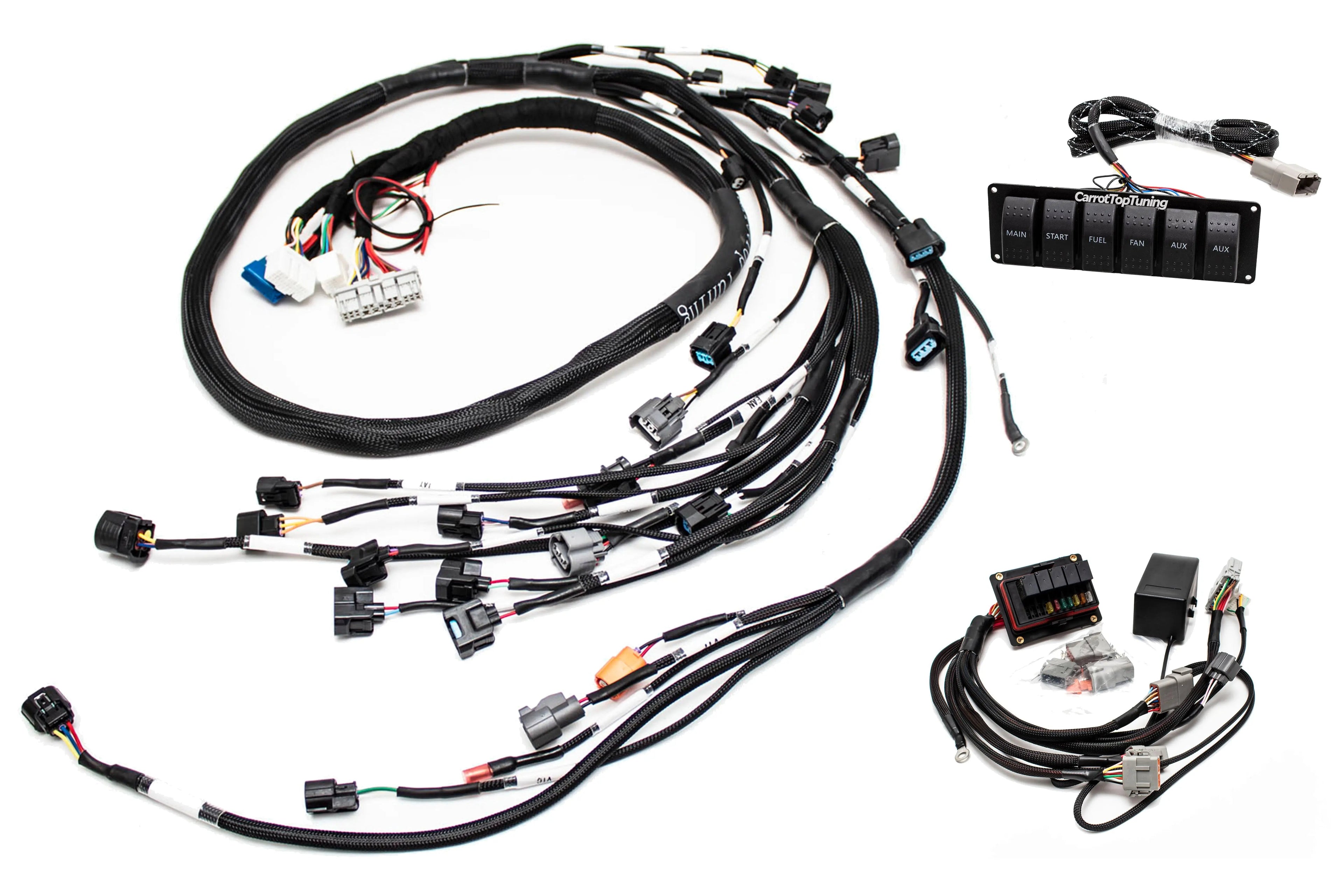 K20 K24 K-Series Tucked Swap Engine Harness V3 RHD, RWD and LHD | Acura | Honda w/ Fuse Box + Switch Panel