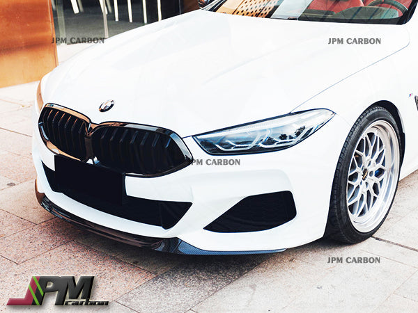 OEM Style Carbon Fiber Front Bumper Add-on Lip Fits For 2020-2025 BMW G14 G15 G16 8-Series Only