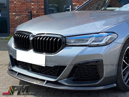 [JPMCarbon] Performance Style Carbon Fiber Front Add-on Lips (3pcs) Fits For 2021-2023 G30 G31 LCI 5-Series w/ M Sport Package Only