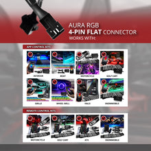 AURA LED Expansion Pack - (2) 12-Inch Strips Flat Connector with Splitters & Extensions