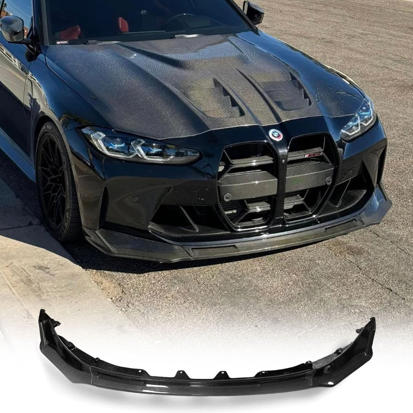 V Style Front Lip For BMW G80 M3, G82 M4, G83 M4 - Carbon Fiber